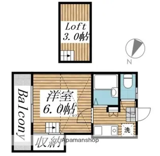 駅南第2レジデンス【105号室】の間取り