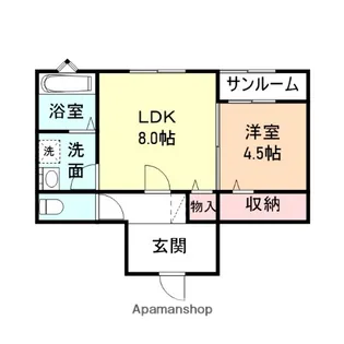 PRIMA ROSSO【103号室】の間取り