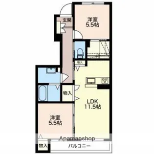 ラ・シャルール【102号室】の間取り