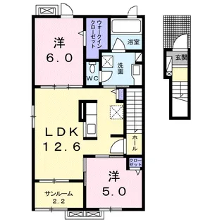 カルマーレⅠ【2階】の間取り