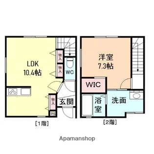 NATUREナチュールB棟【101号室】の間取り