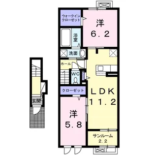 フェリーチェⅦ【2階】の間取り