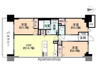 プレミア高岡駅前レジデンス【7階】の間取り