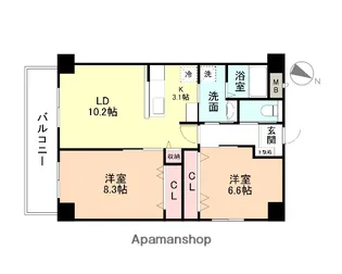 アパラザール高岡末広町【701号室】の間取り
