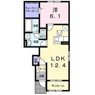 ミラノⅤ A【1階】の間取り