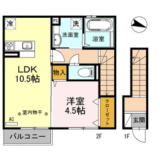 プレミューズ春日【2階】の間取り