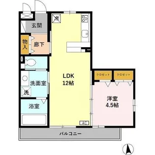 セジュール モネ【1階】の間取り