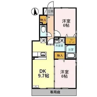 ローズコート歌の森 B【1階】の間取り