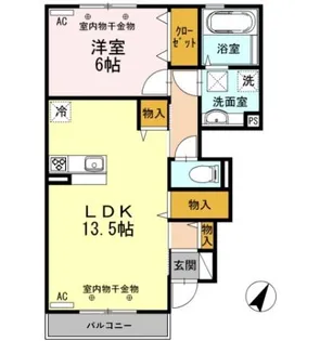 DーROOM小矢部 A棟【1階】の間取り