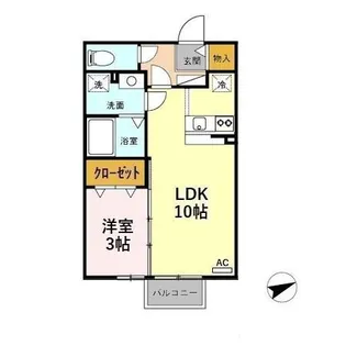 ノーブル千舟 A【2階】の間取り