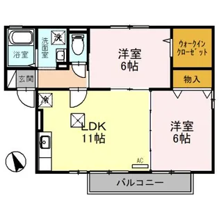 セジュールあかね【1階】の間取り