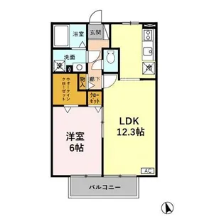 ノーブル千舟 B【2階】の間取り