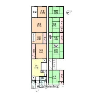 富山県射水市本町1丁目【一戸建】の間取り
