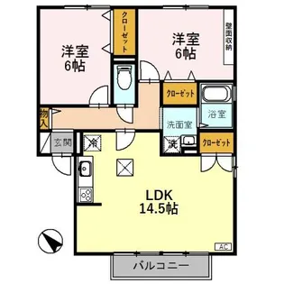インフォレスト B棟【1階】の間取り