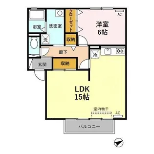 ブライダルハイツ戸出 B【1階】の間取り