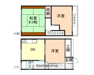 富山県高岡市本丸町【一戸建】の間取り