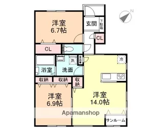ソシアペンタスⅠ【102号室】の間取り