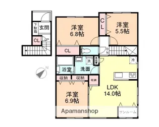 ソシアペンタスⅠ【202号室】の間取り