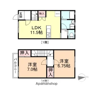 クレアード上関【106号室】の間取り