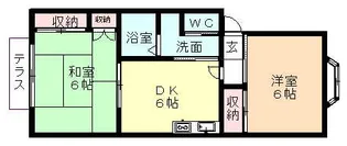 サンセール秋2号館【1階】の間取り