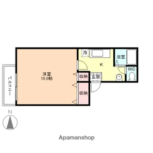 ロイヤルヒルズB棟【101号室】の間取り