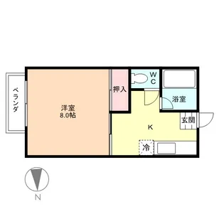 レジデンス陽光【202号室】の間取り
