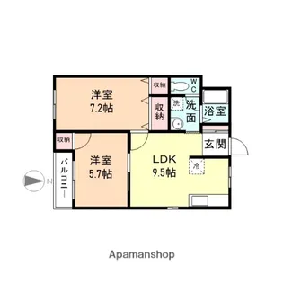アクア・マリーンM【301号室】の間取り