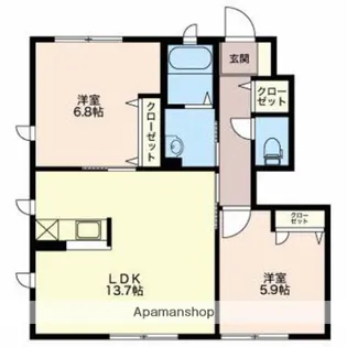 K.Tタウン D棟【111号室】の間取り