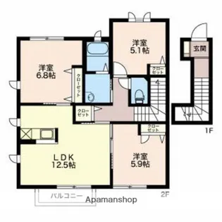 K.Tタウン D棟【211号室】の間取り