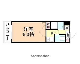 アップルコート於保多Ⅱ【3階】の間取り