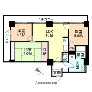 信開アーバンシティセントラル【8階】の間取り