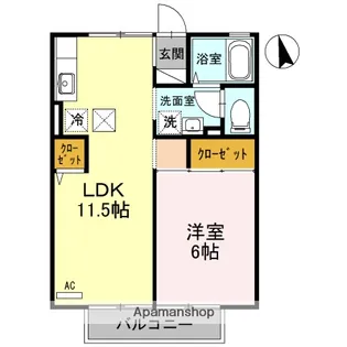 ビューラー堀川【1階】の間取り