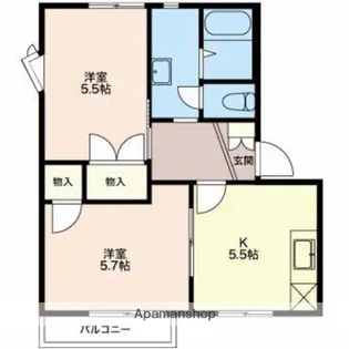 フレグランス和幸B【2階】の間取り