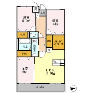 シャトル ジュネスⅡ【2階】の間取り