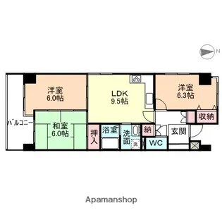 セントラルパレス【905号室】の間取り