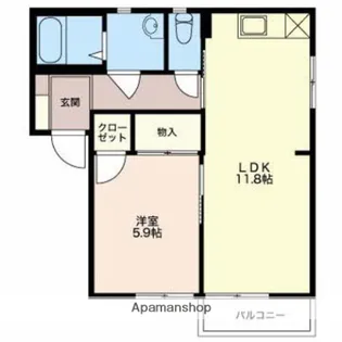 エクセルコート【102号室】の間取り