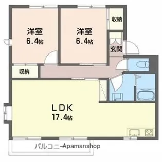 シャルム浅野【1階】の間取り