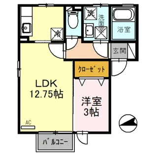 二俣ディールーム新町【1階】の間取り