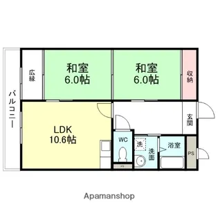 ウインドタウン八尾【4階】の間取り
