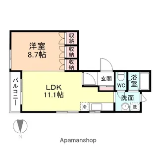アネックス布瀬【4階】の間取り
