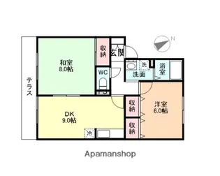 グランシャリオH棟【101号室】の間取り