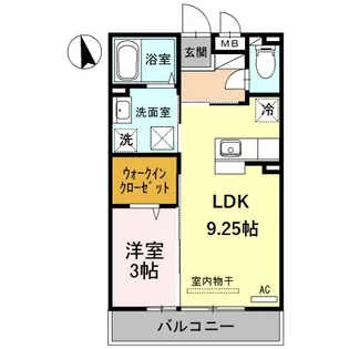 DーROOM中川原【1階】の間取り