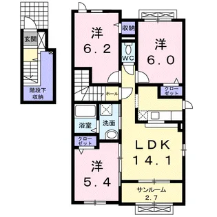 レジーナHATA【2階】の間取り