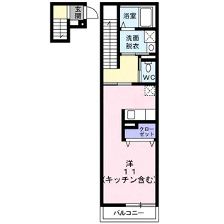 ウエスト・モンターニュB【2階】の間取り