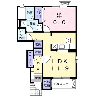 トパーズC【1階】の間取り