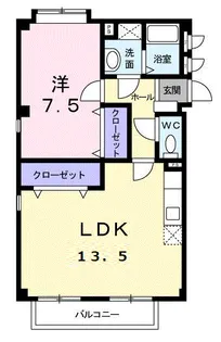 リバーサイド・ヴィラA【1階】の間取り