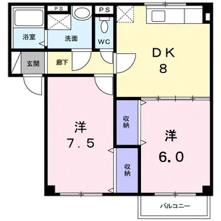 ヴィル・フォーレⅠA【2階】の間取り