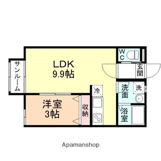 FELICE 山室【105号室】の間取り