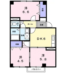 ヴィラージュ・ツボノⅡ【1階】の間取り