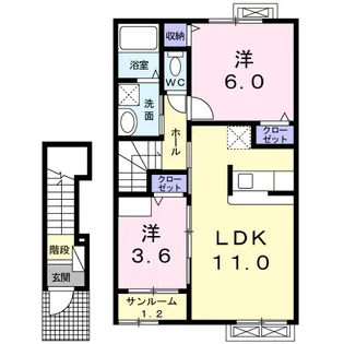 リブレ常盤台B【2階】の間取り